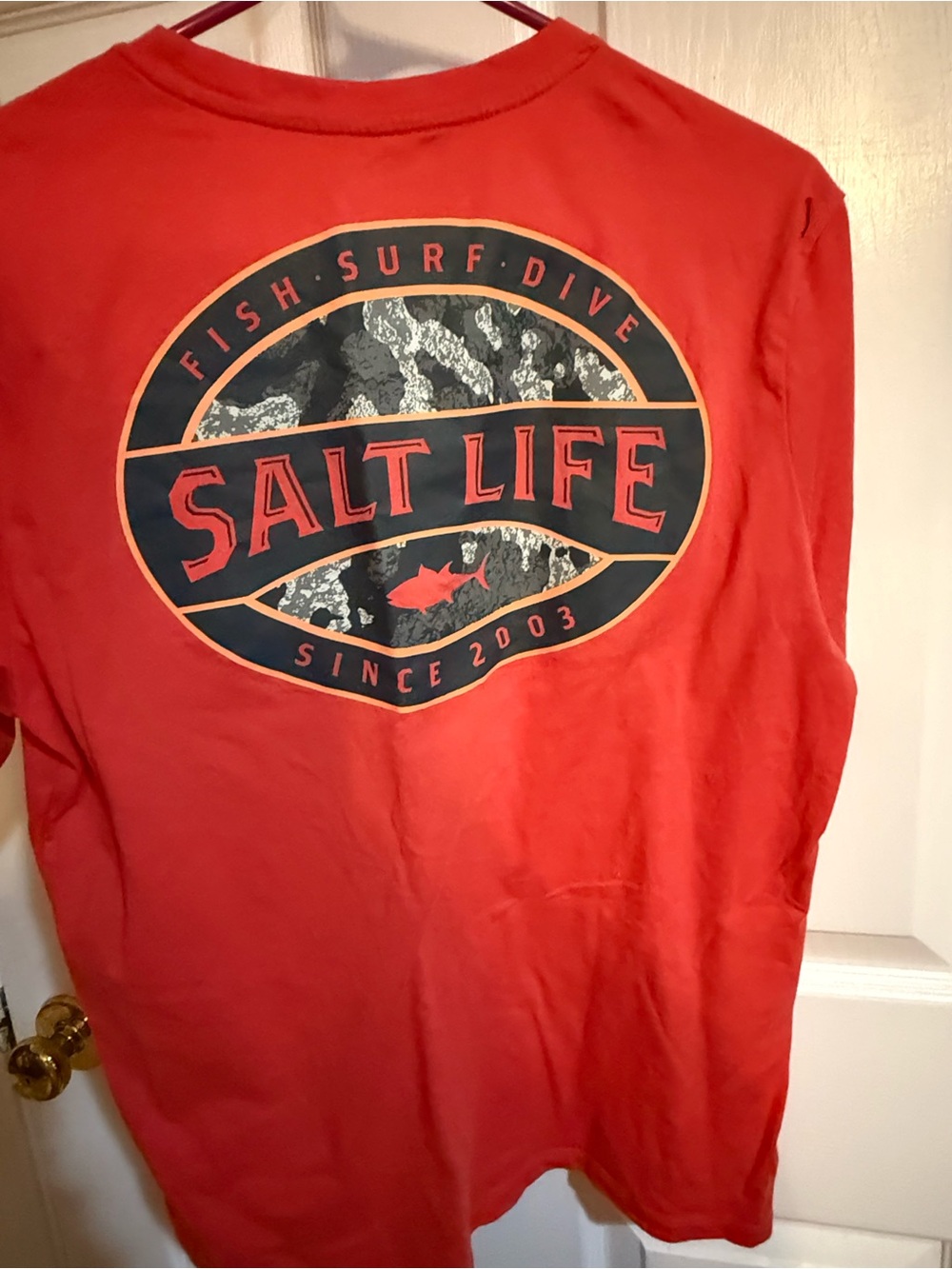 Salt Life Pink Short Sleeve Crewneck T-Shirt with Black Logo - Picture 2 of 2